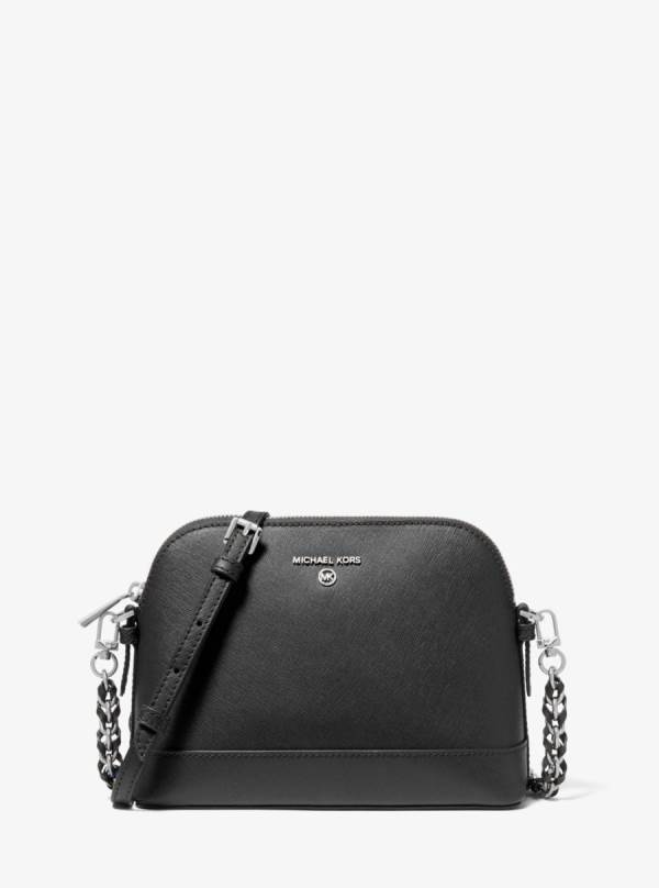 Damske Crossbody Kabelka Michael Kors Large Saffiano Leather Dome Čierne - Kabelky Michael Kors Akcia | EFIAD-5746